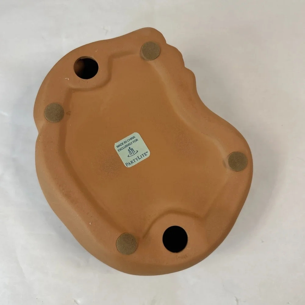 PARTYLITE Terracotta CAT NAP Tealight Votive Candle Holder P7842